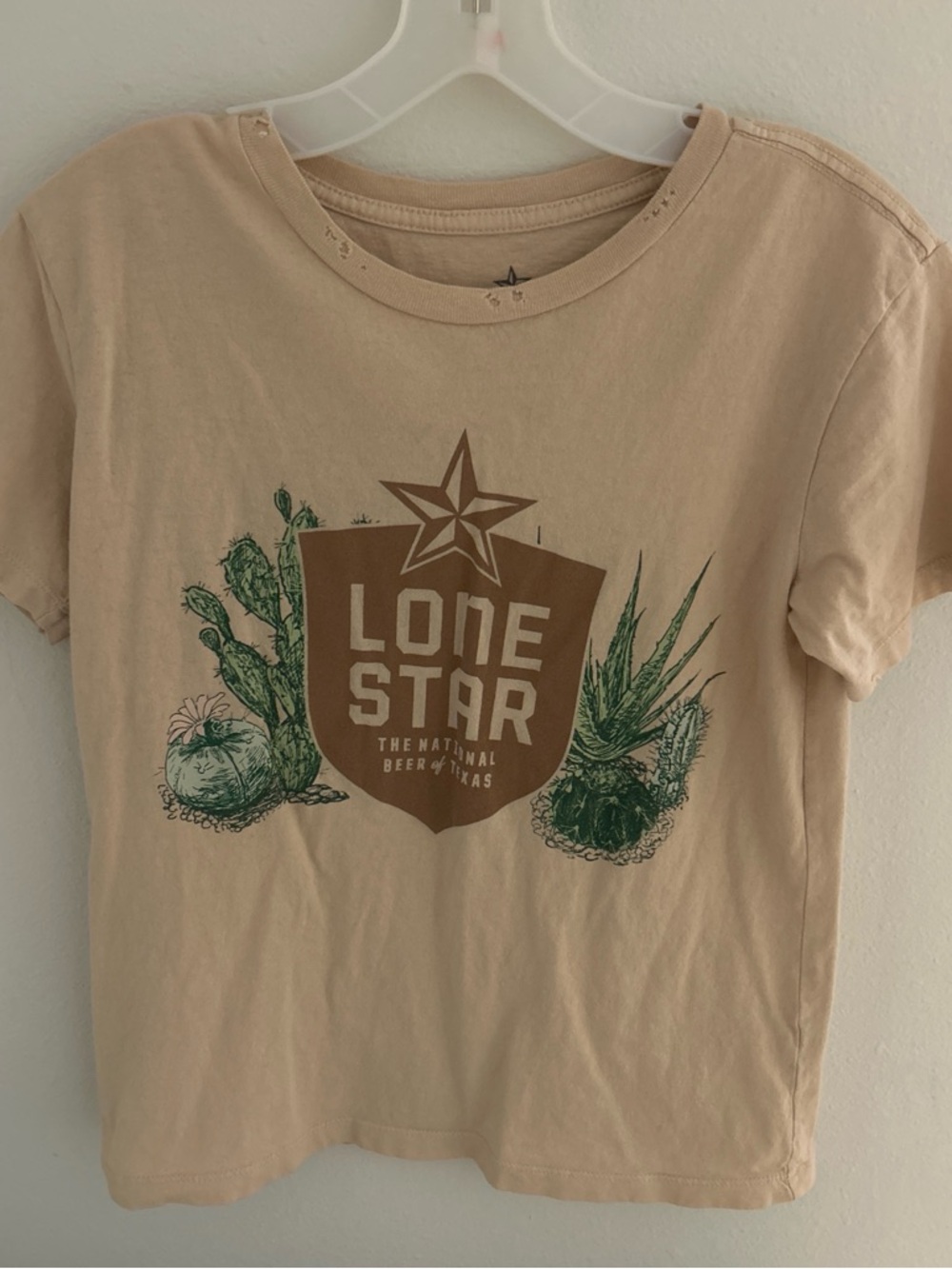 Boot Barn Lone Star Graphic Tee - Beige with Green Print